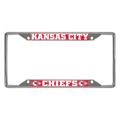 Fanmats NFL Kansas City Chiefs Chrome Metal License Plate Frame