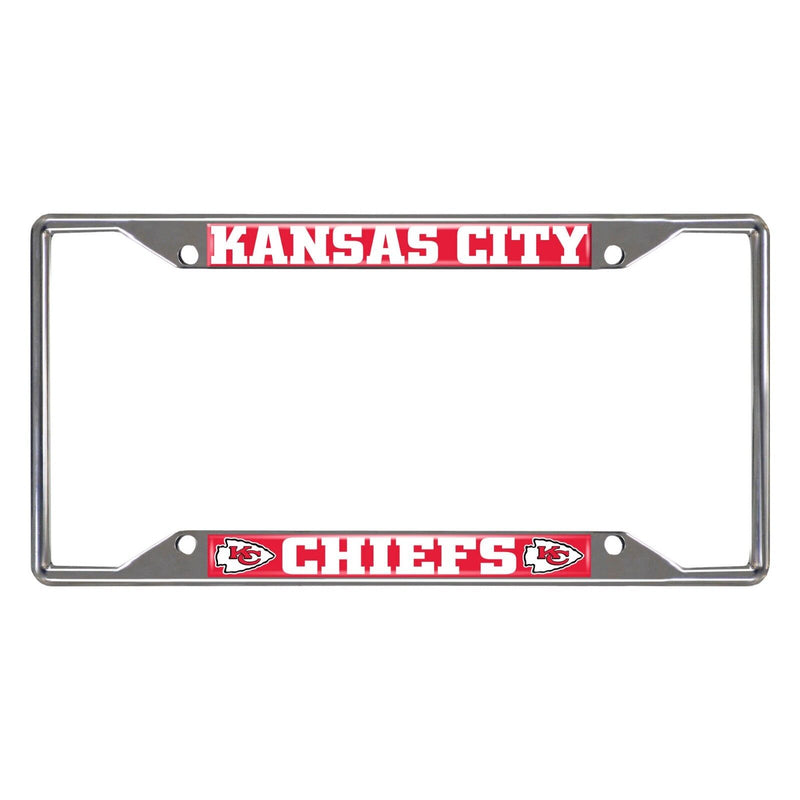 Fanmats NFL Kansas City Chiefs Chrome Metal License Plate Frame