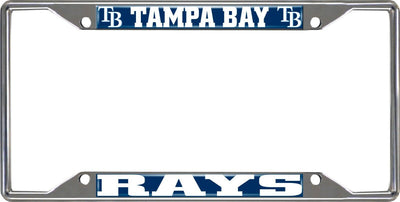 Fanmats MLB Tampa Bay Devil Rays Chrome Metal License Plate Frame