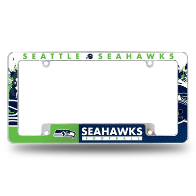 Seattle Seahawks Chrome ALL over Premium License Plate Frame Cover Truck Car