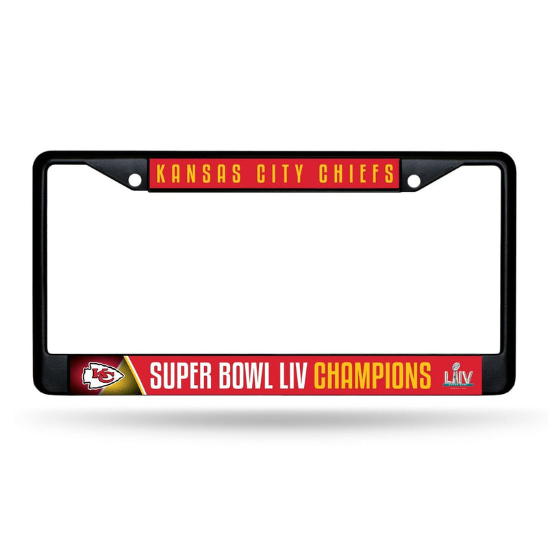 Kansas City Chiefs Super Bowl LIV Champions BLACK Metal License Plate Frame