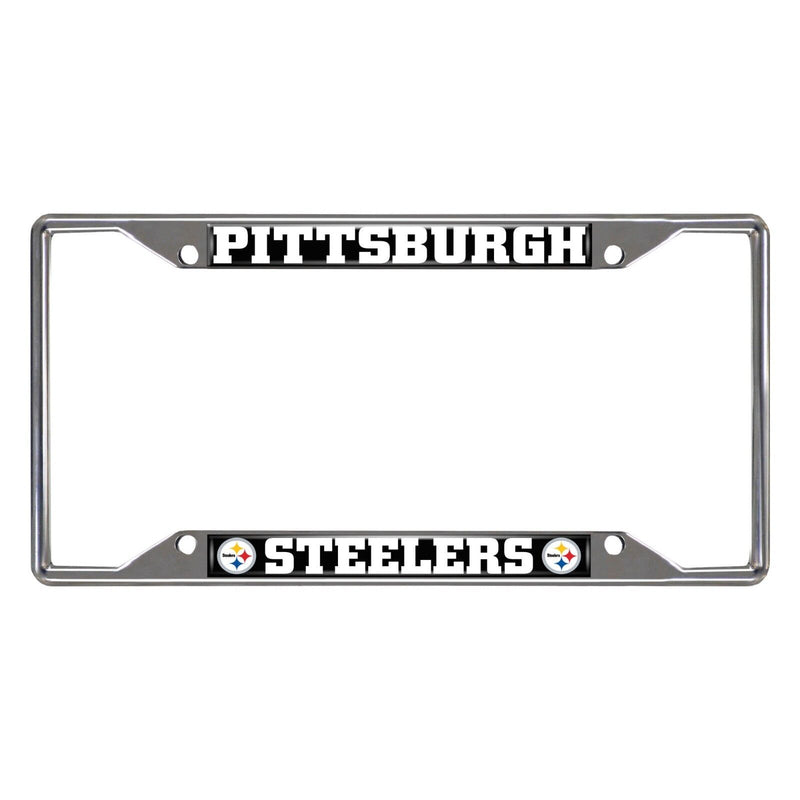 Marco De Placa Base De Metal Cromado Fanmats NFL Pittsburgh Steelers