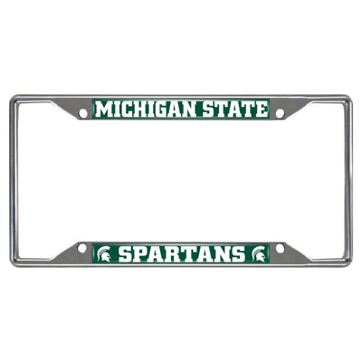 Fanmats NCAA Michigan State Spartans Chrome Metal License Plate Frame