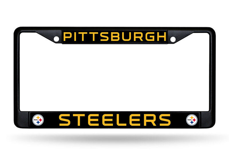 Pittsburgh Steelers Authentic Metal BLACK License Plate Frame Auto Truck Car NWT