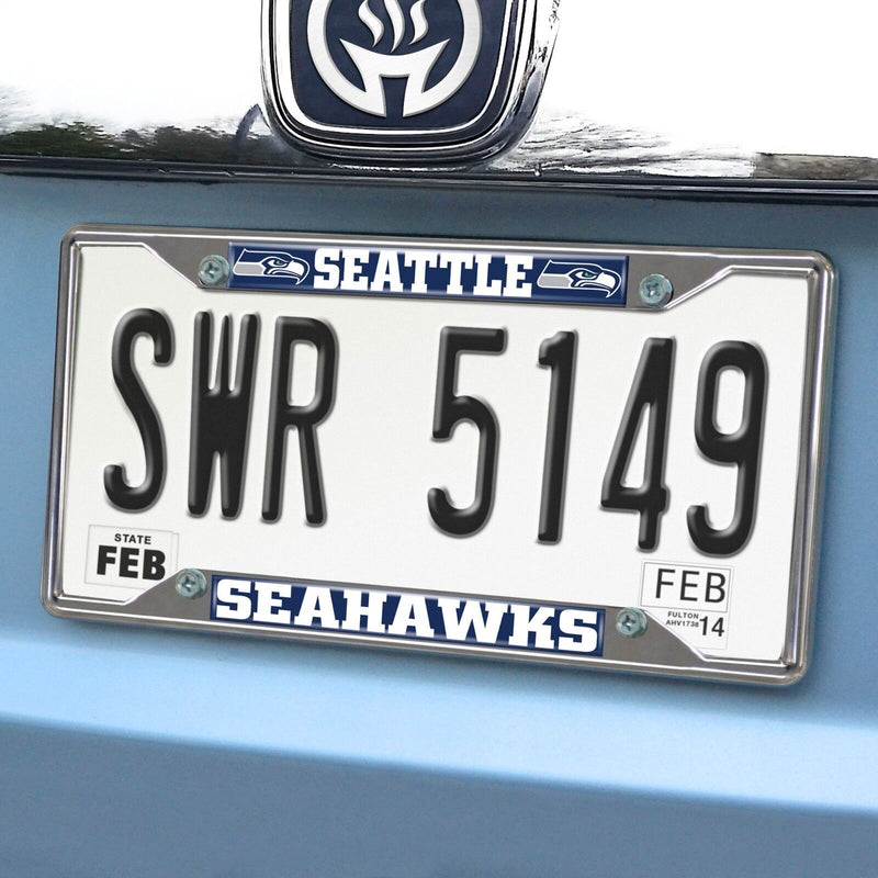 Fanmats NFL Seattle Seahawks Chrome Metal License Plate Frame