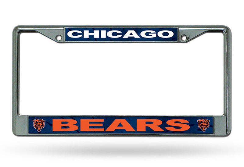 Chicago Bears Authentic Metal Chrome License Plate Frame Auto Truck Car NWT