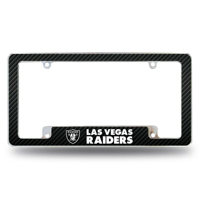 Las Vegas Raiders Metal Carbon Fiber Design ALL over License Plate Frame