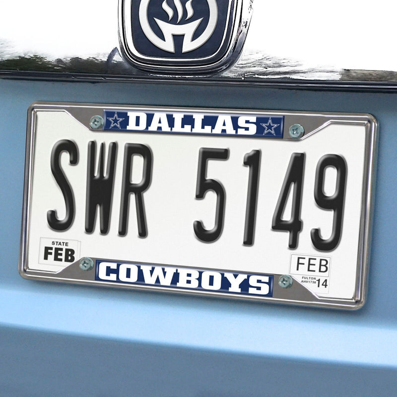 Fanmats NFL Dallas Cowboys Chrome Metal License Plate Frame