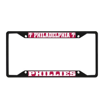 Fanmats MLB Philadelphia Phillies Black Metal License Plate Frame