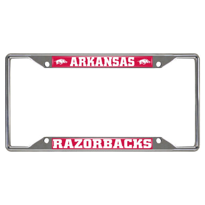 Fanmats NCAA Arkansas Razorbacks Chrome Metal License Plate Frame