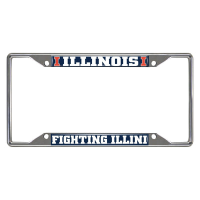 Fanmats NCAA Illinois Fightin' Illini Chrome License Plate Frame