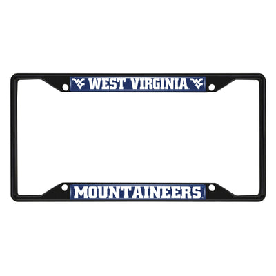 Fanmats NCAA West Virginia Mountaineers Black Metal License Plate Frame