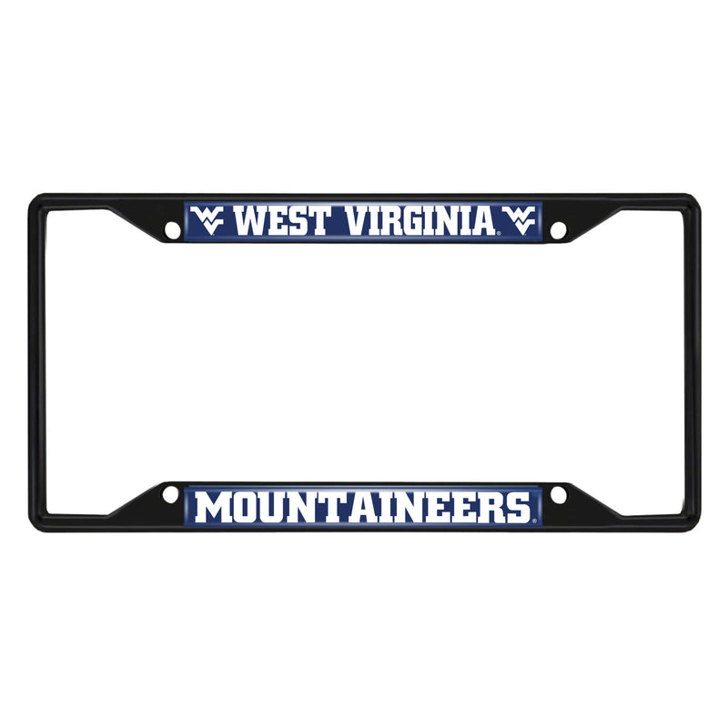 Fanmats NCAA West Virginia Mountaineers Black Metal License Plate Frame