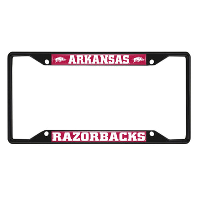 Fanmats NCAA Arkansas Razorbacks Black Metal License Plate Frame
