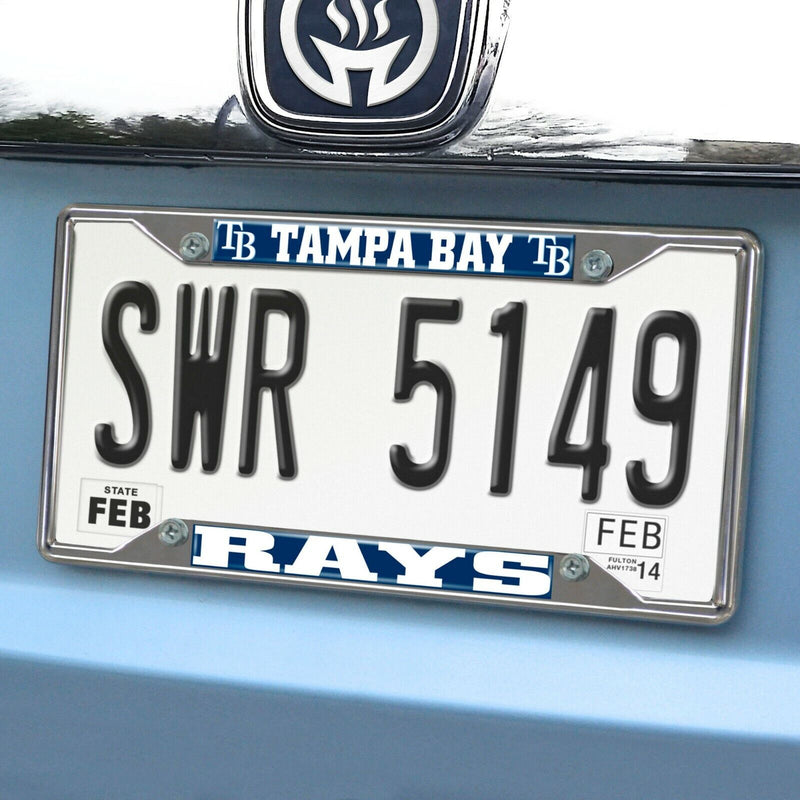 Fanmats MLB Tampa Bay Devil Rays Chrome Metal License Plate Frame