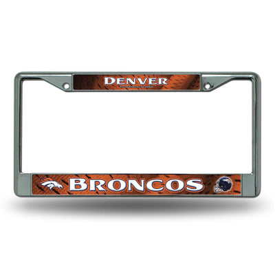 Denver Broncos Authentic Metal Chrome License Plate Frame Auto Truck Car NFL NWT