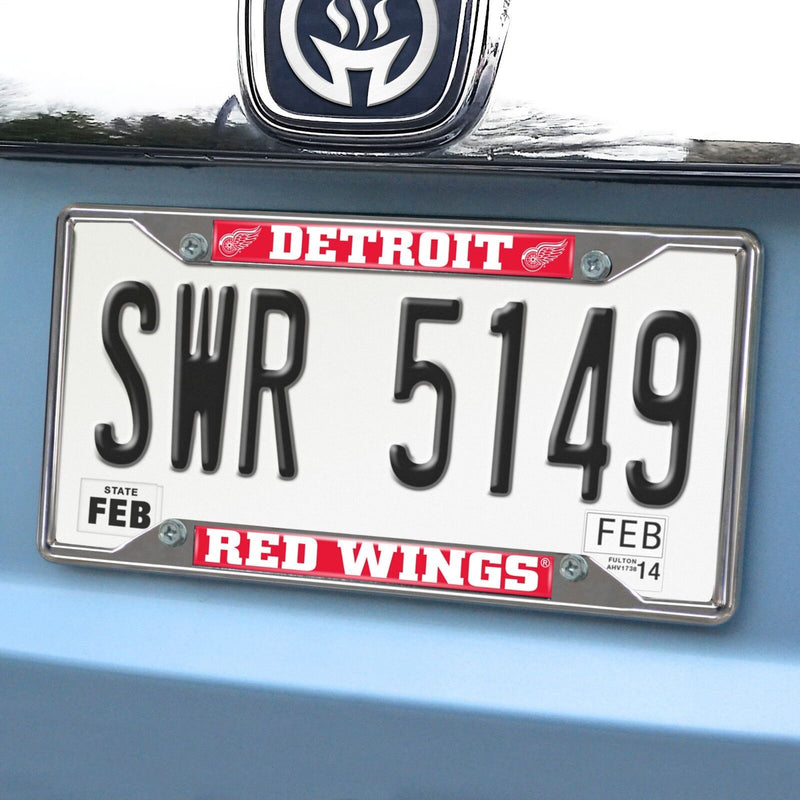 Fanmats NHL Detroit Red Wings Chrome Metal License Plate Frame