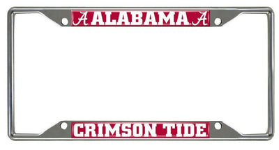 Fanmats NCAA Alabama Crimson Tide Chrome Metal License Plate Frame