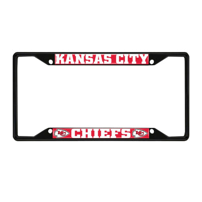 Fanmats NFL Kansas City Chiefs Black Metal License Plate Frame