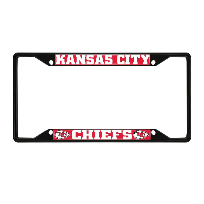 Fanmats NFL Kansas City Chiefs Black Metal License Plate Frame