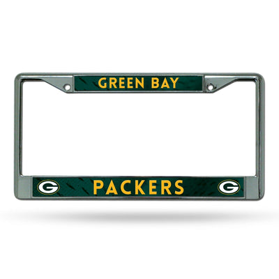 Green Bay Packers COLOR Metal Chrome License Plate Frame Auto Truck Car NWT