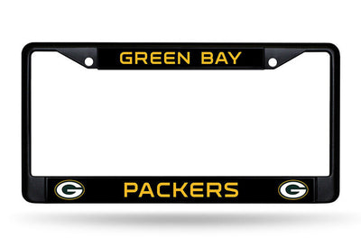 Green Bay Packers Authentic Metal BLACK License Plate Frame Auto Truck Car NWT