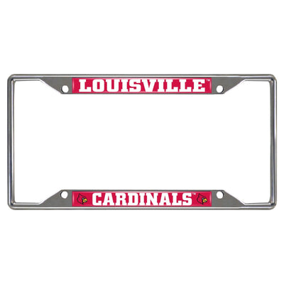 Fanmats NCAA Louisville Cardinals Chrome Metal License Plate Frame