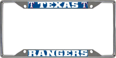 Fanmats MLB Texas Rangers Chrome Metal License Plate Frame