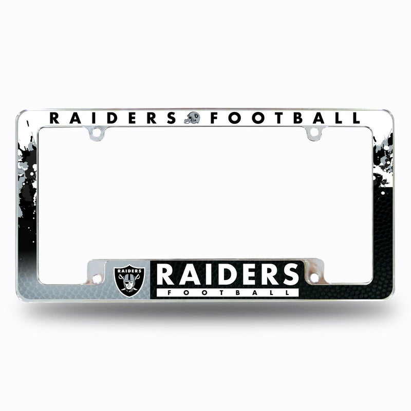 Oakland Las Vegas Raiders Chrome ALL over Premium License Plate Frame Cover NWT