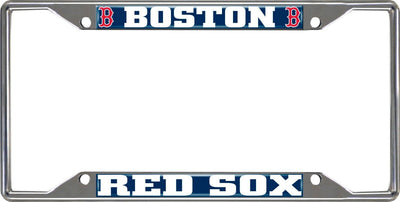 Marco De Placa Base De Metal Cromado Cromado Fanmats MLB Boston Red Sox
