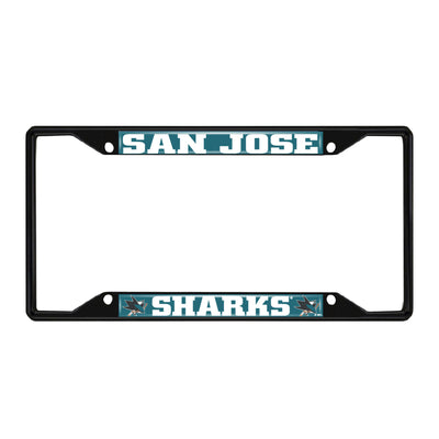 Fanmats NHL San Jose Sharks Black Metal License Plate Frame