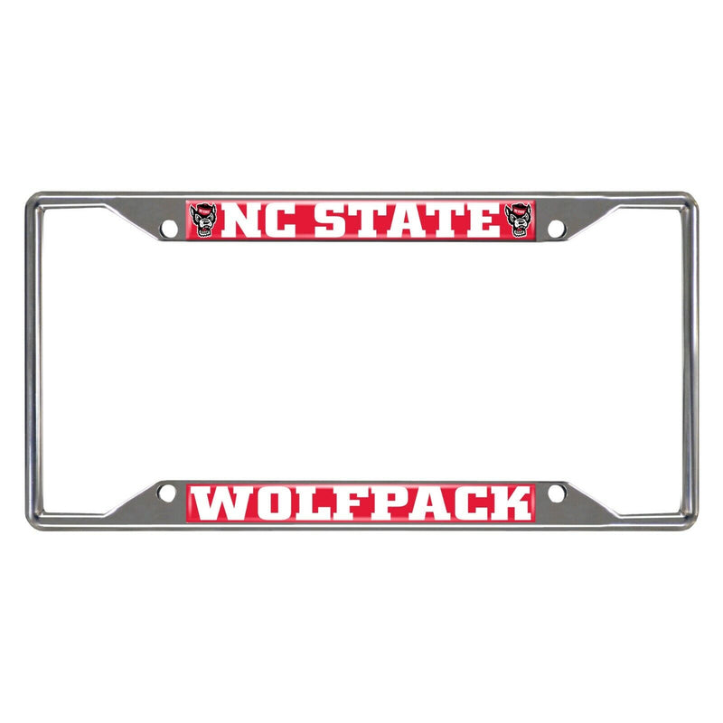 Fanmats NCAA NC State Wolfpack Chrome Metal License Plate Frame