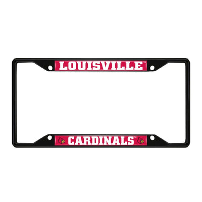 Fanmats NCAA Louisville Cardinals Black Metal License Plate Frame