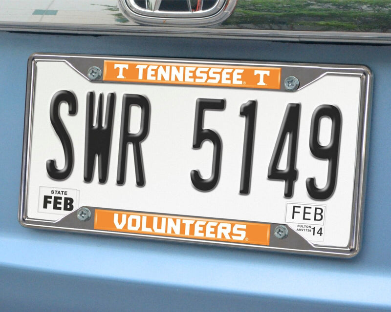 Fanmats NCAA Tennessee Volunteers Chrome Metal License Plate Frame