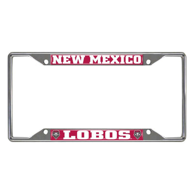 Fanmats NCAA New Mexico Lobos Chrome Metal License Plate Frame L
