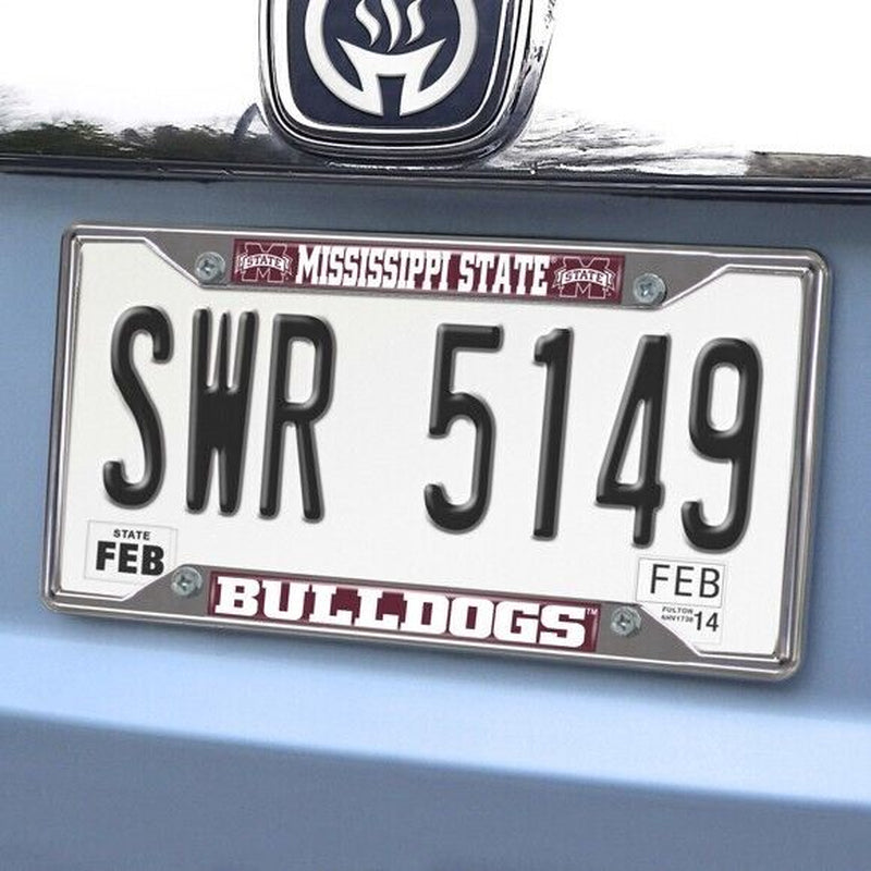 Fanmats NCAA Mississippi State Bulldogs Chrome Metal License Plate Frame