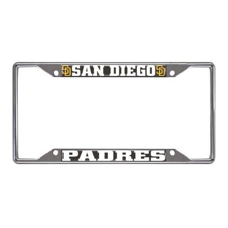 Fanmats MLB San Diego Padres Chrome Metal License Plate Frame