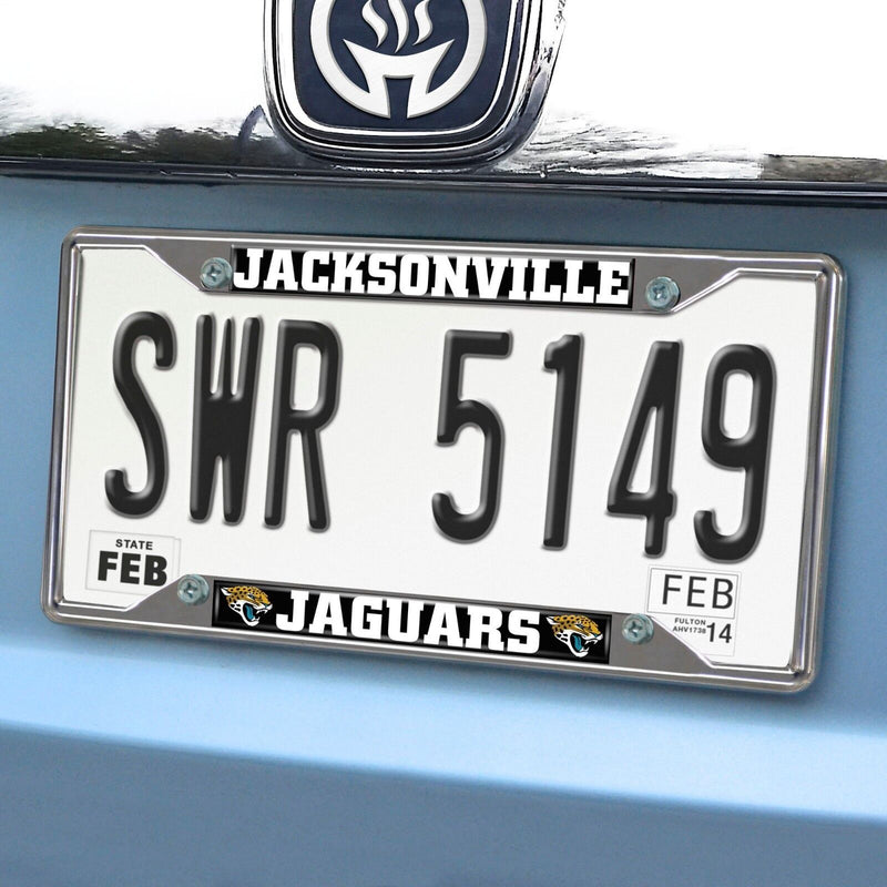 Fanmats NFL Jacksonville Jaguars Chrome Metal License Plate Frame