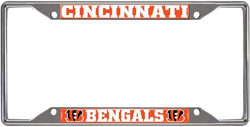 Fanmats NFL Cincinnati Bengals Chrome Metal License Plate Frame