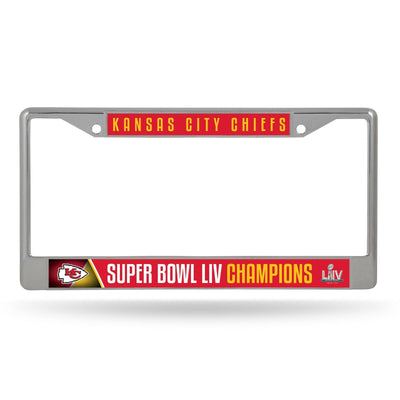 Kansas City Chiefs Super Bowl LIV Champions Metal Chrome License Plate Frame