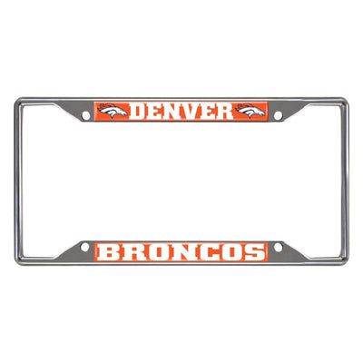 Fanmats NFL Denver Broncos Chrome Metal License Plate Frame